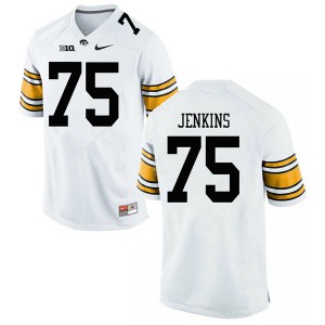 #75 Jeff Jenkins Hawkeyes Men Official Jersey White