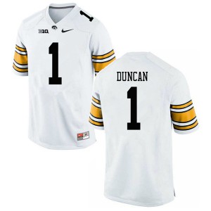 #1 Keith Duncan Iowa Hawkeyes Men Embroidery Jersey White