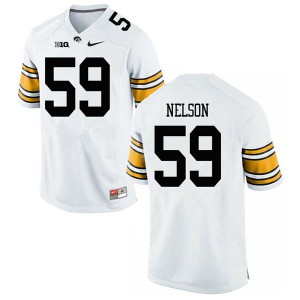 #59 Nathan Nelson Hawkeyes Men Official Jerseys White