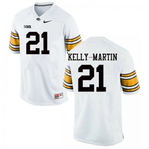 #21 Ivory Kelly-Martin Hawkeyes Men Embroidery Jersey White