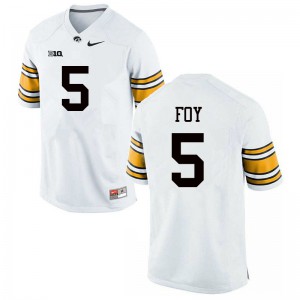 #5 Javon Foy University of Iowa Men Football Jerseys White