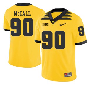 #90 Taajhir McCall University of Iowa Men 2019 Alternate College Jersey Gold