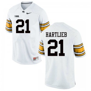 #21 Thomas Hartlieb Iowa Hawkeyes Men Stitched Jersey White