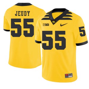 #55 Yahweh Jeudy University of Iowa Men 2019 Alternate NCAA Jerseys Gold
