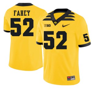 #52 Asher Fahey Iowa Men NCAA Jerseys Gold