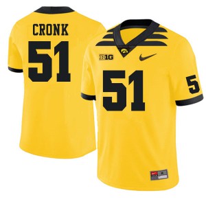 #51 Coy Cronk University of Iowa Men High School Jersey Gold
