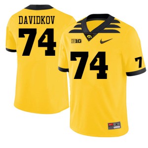 #74 David Davidkov Iowa Hawkeyes Men Football Jerseys Gold