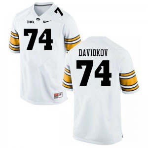 #74 David Davidkov Iowa Hawkeyes Men Embroidery Jerseys White