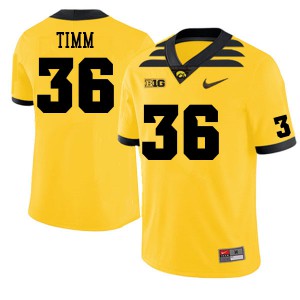#36 Mike Timm Iowa Men Football Jerseys Gold