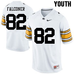 #82 Adrian Falconer Iowa Youth Official Jerseys White