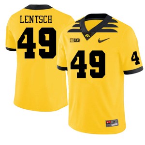 #49 Andrew Lentsch University of Iowa Men Embroidery Jersey Gold