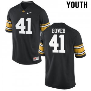 #41 Bo Bower Iowa Youth Official Jersey Black