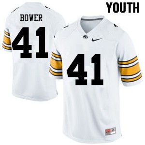 #41 Bo Bower Iowa Hawkeyes Youth Embroidery Jersey White