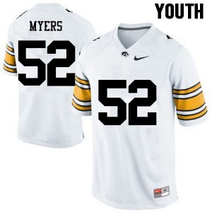 #52 Boone Myers Iowa Youth Stitched Jerseys White