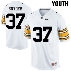 #37 Brandon Snyder Hawkeyes Youth Stitch Jersey White