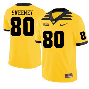 #80 Brennan Sweeney Iowa Men University Jersey Gold