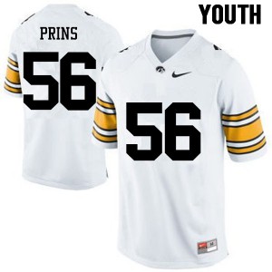 #56 Burke Prins Hawkeyes Youth Official Jerseys White