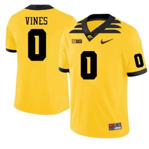 #0 Diante Vines Hawkeyes Men Football Jerseys Gold