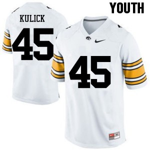 #45 Drake Kulick Iowa Youth Stitched Jerseys White