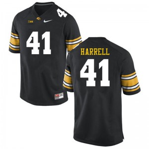 #41 Jaden Harrell University of Iowa Men Football Jerseys Black