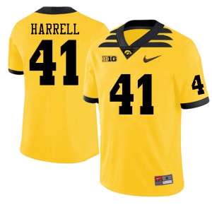 #41 Jaden Harrell Iowa Men Stitch Jerseys Gold