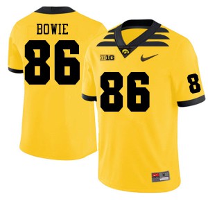 #86 Jeff Bowie University of Iowa Men Stitched Jerseys Gold