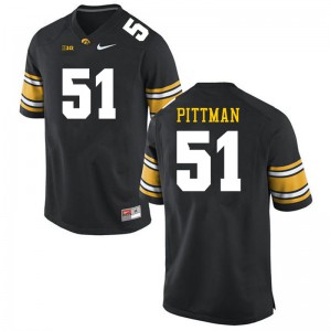 #51 Jeremiah Pittman Iowa Men Stitch Jerseys Black