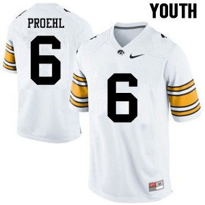 #6 Josh Proehl Iowa Youth Stitched Jerseys White