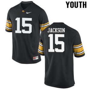 #15 Joshua Jackson Hawkeyes Youth Football Jerseys Black