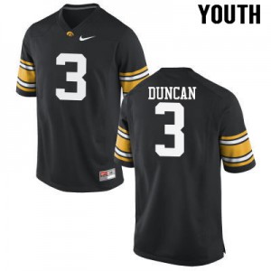 #3 Keith Duncan University of Iowa Youth Stitch Jerseys Black