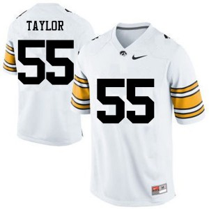 #55 Kyle Taylor University of Iowa Men University Jerseys White