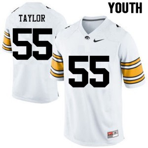 #55 Kyle Taylor Hawkeyes Youth Embroidery Jerseys White