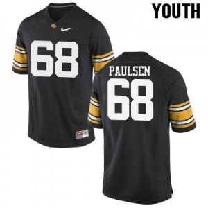 #68 Landan Paulsen Hawkeyes Youth Embroidery Jerseys Black