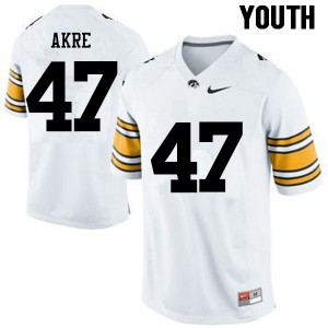 #47 Lane Akre Iowa Youth Football Jerseys White