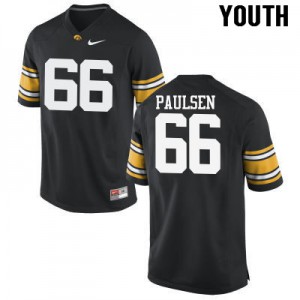 #66 Levi Paulsen University of Iowa Youth Stitched Jerseys Black
