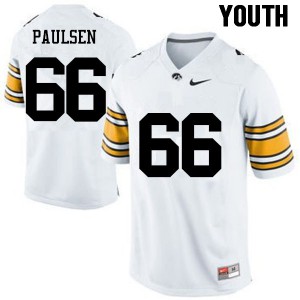 #66 Levi Paulsen Iowa Hawkeyes Youth High School Jerseys White