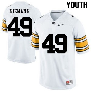 #49 Nick Niemann University of Iowa Youth University Jerseys White