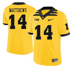 #14 Quavon Matthews University of Iowa Men Stitch Jerseys Gold