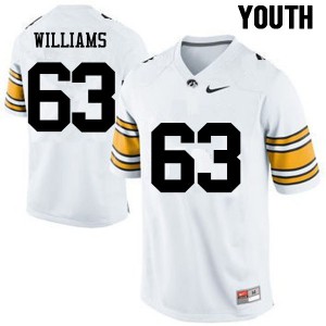 #63 Spencer Williams University of Iowa Youth Stitch Jerseys White