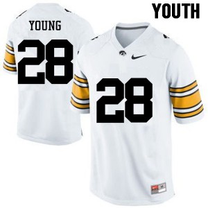 #28 Toren Young University of Iowa Youth High School Jerseys White
