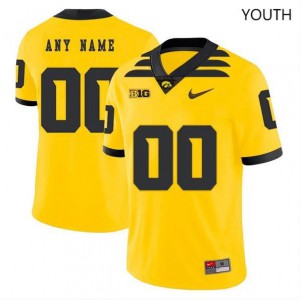 #00 Custom University of Iowa Youth Football Jerseys Gold