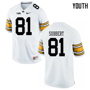#81 Ben Subbert Hawkeyes Youth College Jerseys White