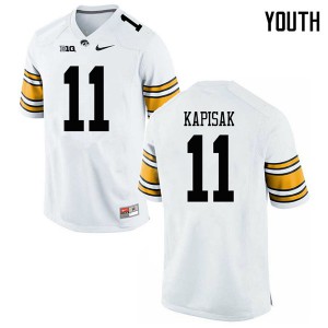#11 Connor Kapisak Iowa Hawkeyes Youth Official Jerseys White