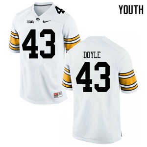 #43 Dillon Doyle Hawkeyes Youth Official Jerseys White