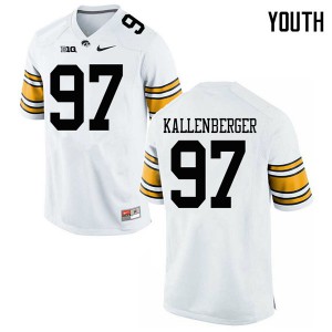 #97 Jack Kallenberger University of Iowa Youth Stitched Jersey White