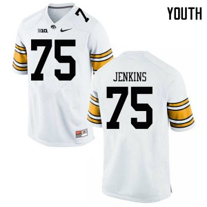 #75 Jeff Jenkins Hawkeyes Youth University Jerseys White