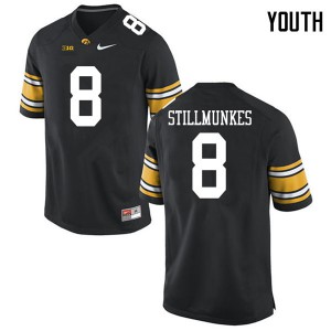 #8 Kordell Stillmunkes Iowa Youth Football Jerseys Black