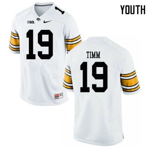 #19 Mike Timm Hawkeyes Youth Stitched Jersey White