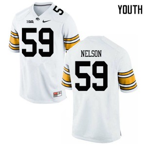 #59 Nathan Nelson Iowa Youth Football Jerseys White