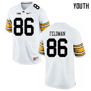 #86 Noah Feldman Iowa Youth High School Jersey White